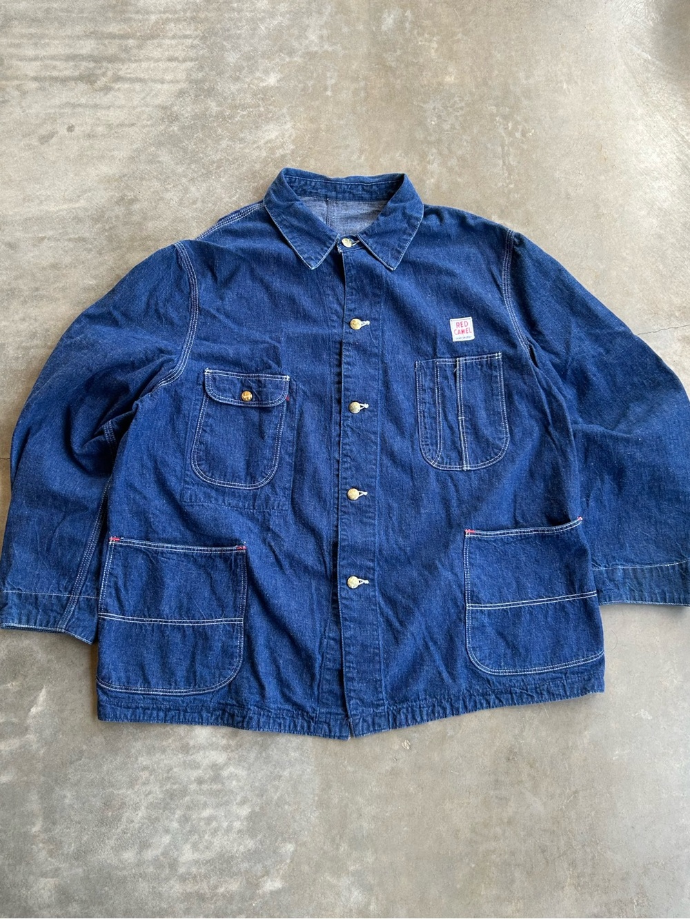 Red Camel Sanfordized Indigo Denim Workwear Jacket with Front Pocket